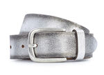 Trendigt läderbälte för damer, 3 cm brett ANTIK SILVER