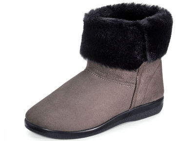 Laurina house ankelboots med svart plyschkrage 