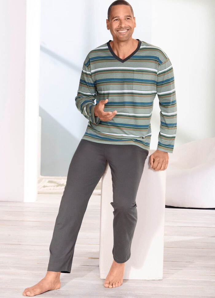 V-ringad pyjamas med &ouml;ppna manschetter 