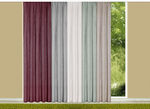 Halvtransparent gardin i linnelook TAUPE