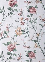 Tryckt &ouml;vergardin med rynkband 