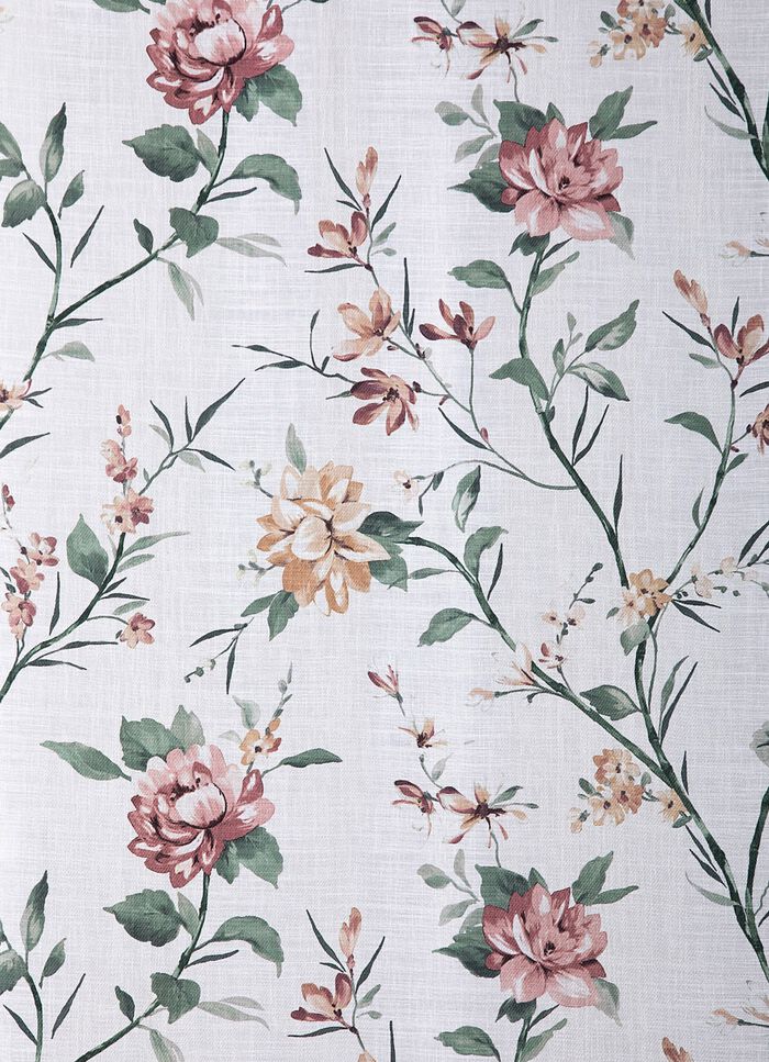 Tryckt &ouml;vergardin med rynkband 