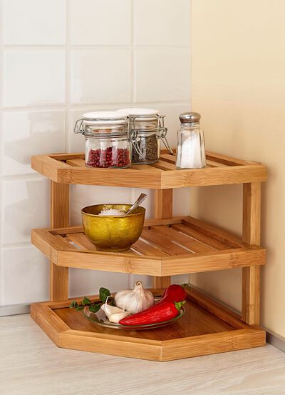 H&ouml;rnhylla i bambu 