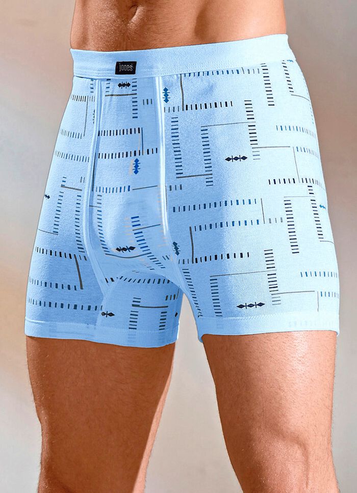 Finribbade kalsonger i trepack med gylf, m&ouml;nstrade 