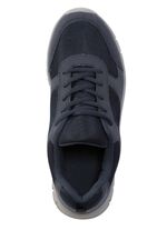 Sneakers med snörning av syntetiskt och mjukt textilmaterial MÖRKBLÅ