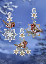 Fönsterbild, set om 3, gjord av äkta Plauenspets 