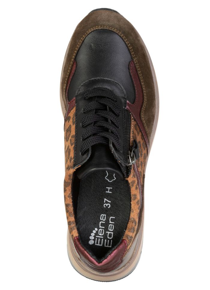 ELENA EDEN, trendiga damsneakers, vidd H, med uttagbar fotb&auml;dd BRUN-F&Auml;RGERIGT