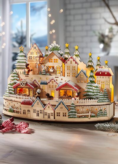 Upplyst tr&auml;dekoration 