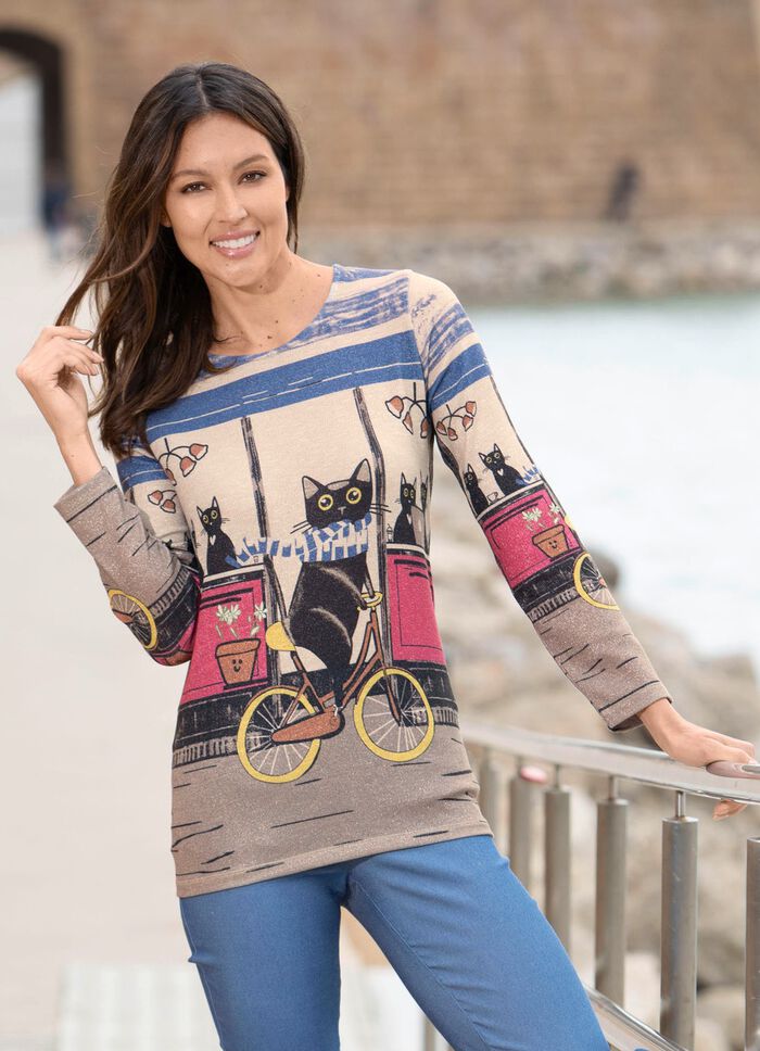 Skjorta med "kattmotiv" 