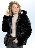 V&auml;ndbar jacka med fast huva 