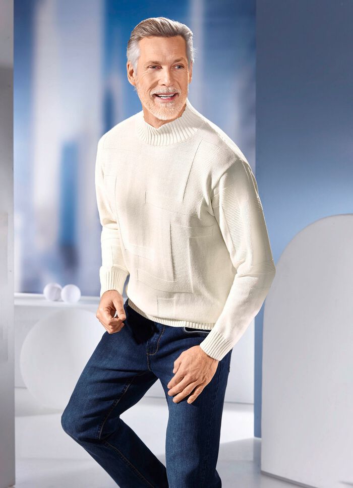 Pullover med strukturerad design i 3 f&auml;rger 