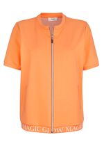 Mjukisjacka med ribbade &auml;rmslut 