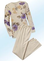 G&ouml;tting-pyjamas, l&aring;ng&auml;rmad, med knappsl&aring; och muddar 