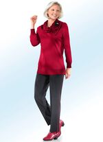 Byxor med trendiga kontrastkantband 