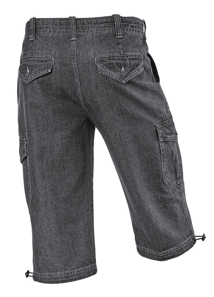 Denim Bermudashorts med cargofickor i 3 färger ANTRACIT