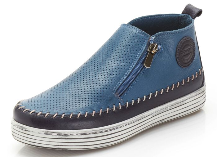 Gemini bootie med dekorativ perforering JEANS