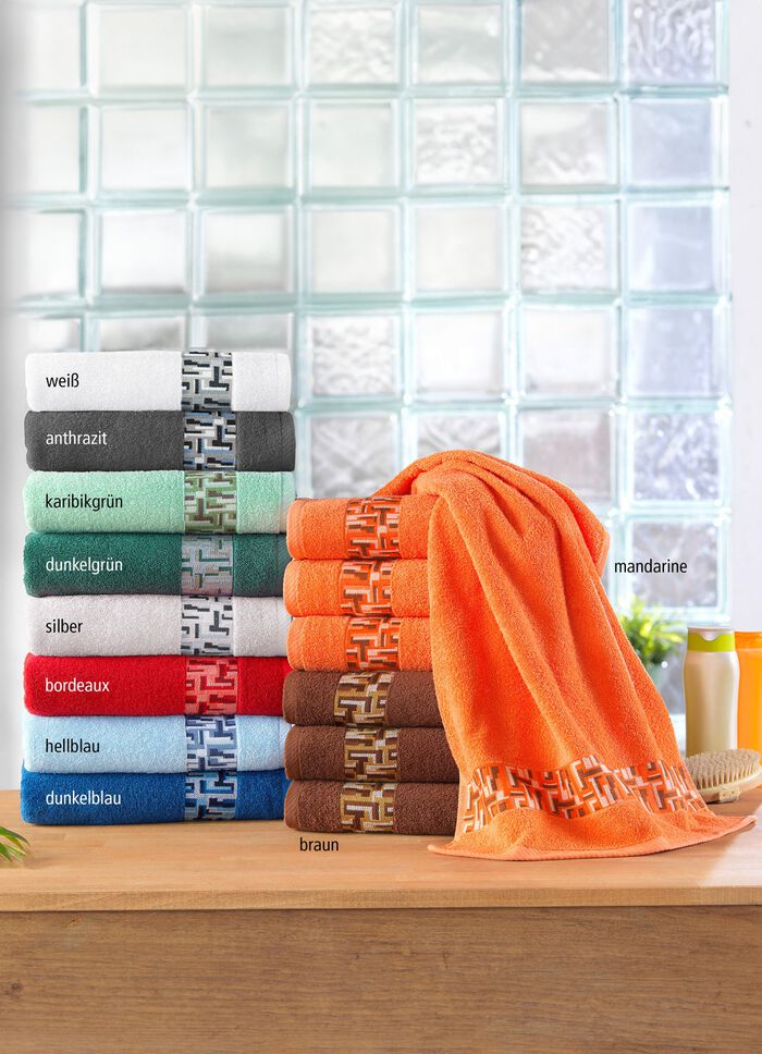 Frott&eacute;serie med jacquardkant 