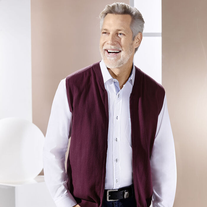 Heldragkedjeväst i 4 färger BORDEAUX