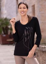 Skjorta med 3/4-&auml;rmar SVART