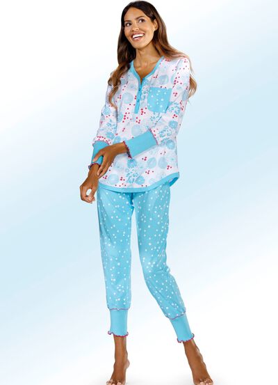 Pyjamas med muddar och knappsl&aring; 