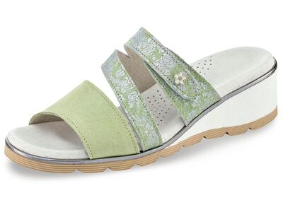 Andningsbara damslip-ins, bredd G, tillverkade av läder 