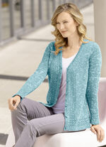 Kofta av melerad garn JADEGRÖN MELERAD