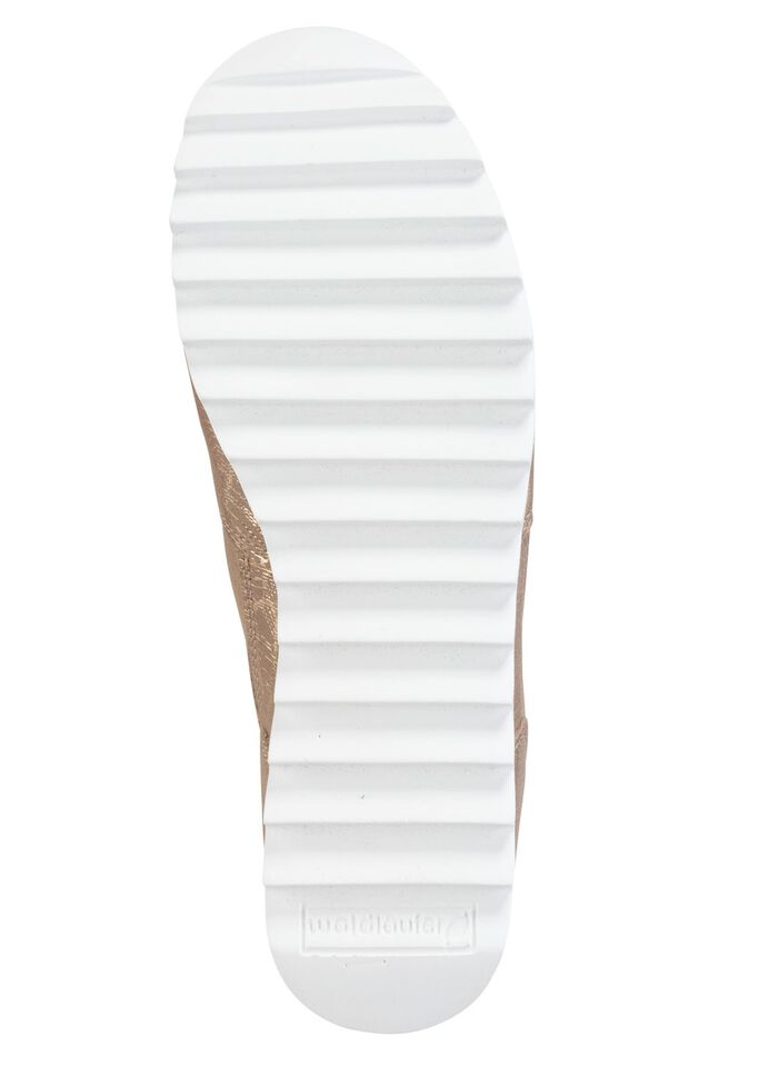 Waldl&auml;ufer sneakers med sn&ouml;rning gjorda av effektivt pr&auml;glat nubuckl&auml;der ANTIKGULD