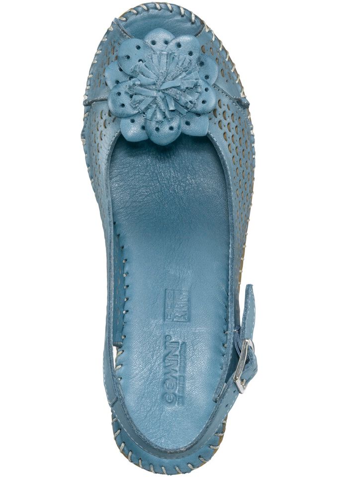 Gemini sandal med l&auml;derblomma JEANS