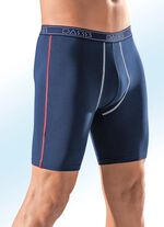 Fyrpack l&aring;ngbyxor, enf&auml;rgade med kontrasterande s&ouml;mmar 