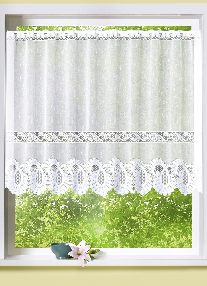 Liten fönstergardin med stånggenomföring, 