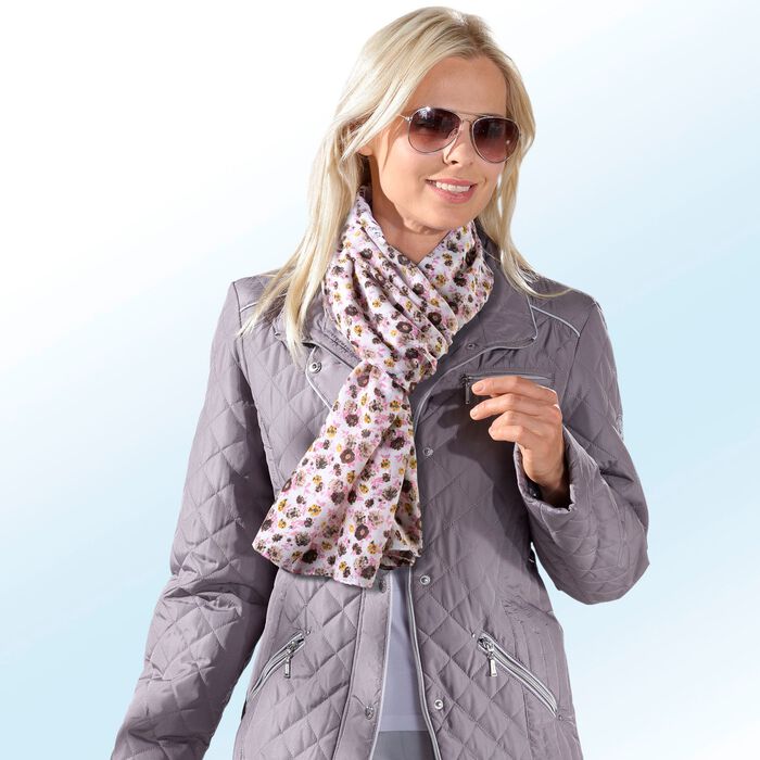 Halsduk med fantasiblommadesign 