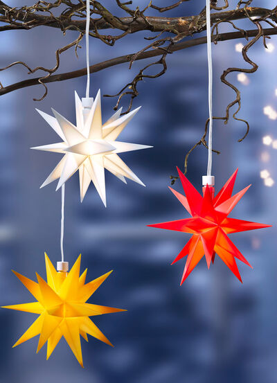 Upplyst stjärna, batteridriven, med timerfunktion 