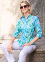 Blus med skjortkrage 