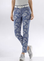 Jeans med blommig design SVART