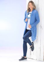 L&aring;ng cardigan i stretchig randig look 