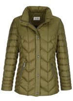 Quiltad jacka med dragkedja under tryckarfodralet 