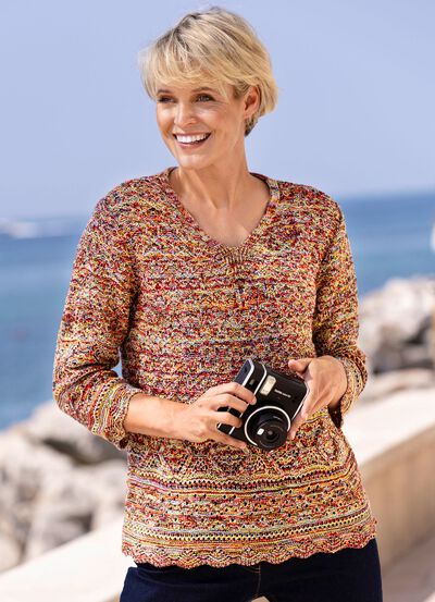 Tr&ouml;ja av melerad garn 