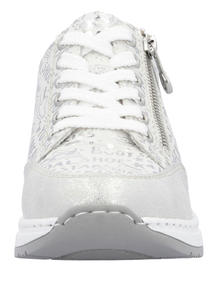 Rieker sneakers med snörning av tryckt syntetmaterial LJUSGRÅ-SILVER