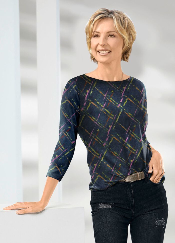 Skjorta med briljant f&auml;rgtryck 