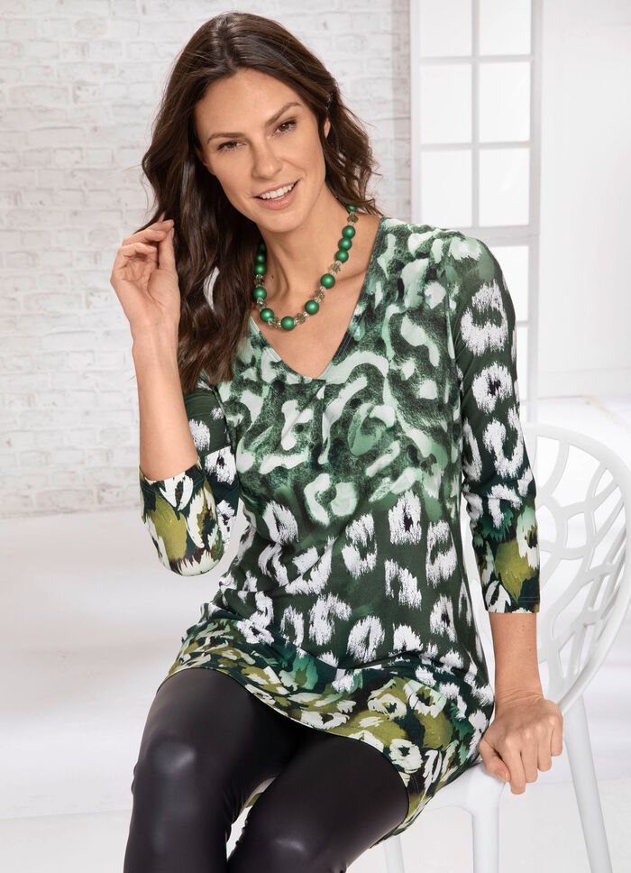 Skjorttunika i l&aring;ng form 