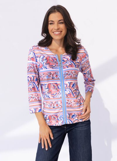 Skjortjacka med hel dragkedja 