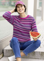 Tröja med en blandning av mönster i randig design 