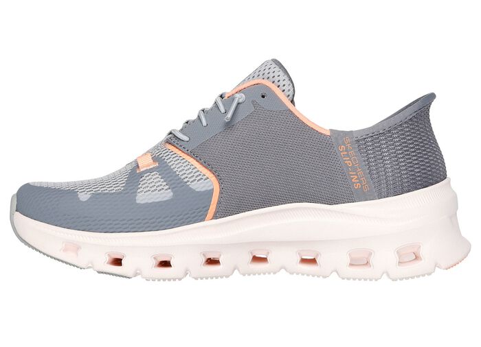 SKECHERS tr&auml;ningsskor med gjuten slip-in h&auml;lplatta GR&Aring;-ORANGE