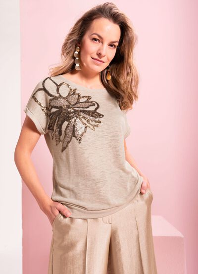 Skjorta med paljettryck 