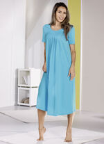 Nattlinne, ankellångt och plisserat TÜRKIS