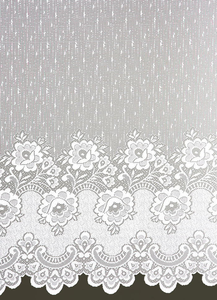 Blomsterfönstergardin, rak finish, 