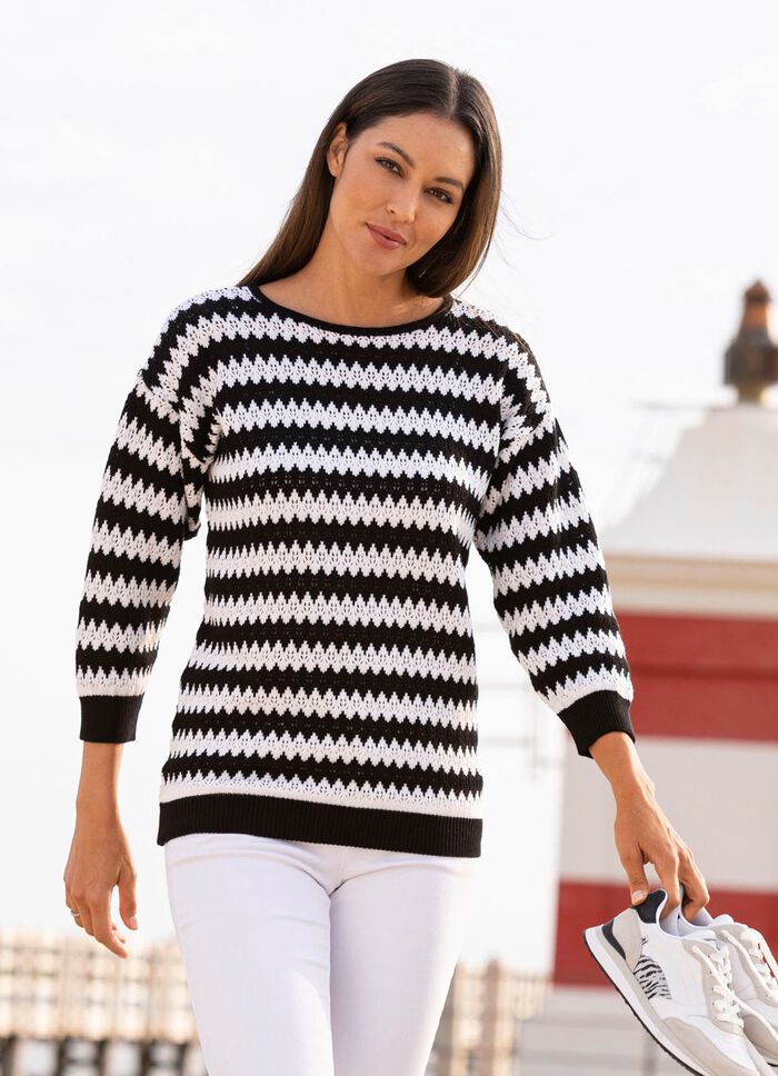 Pullover med sicksackdesign 