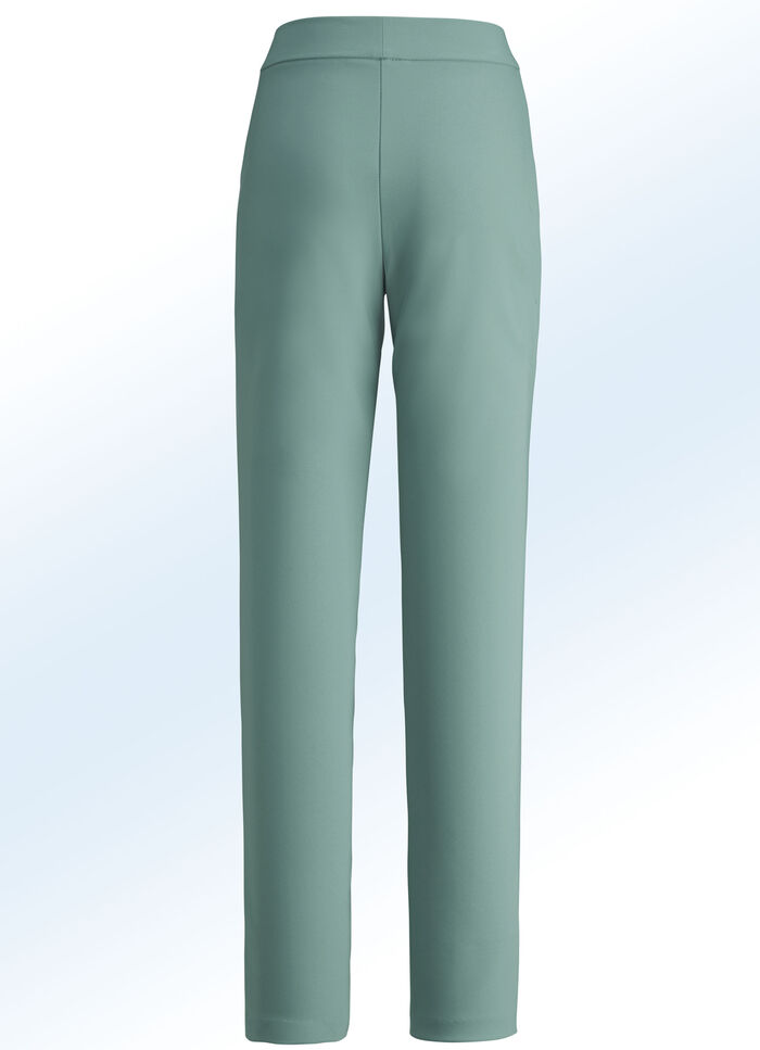 Byxor med vacker dekorativ quiltning JADE GR&Ouml;N