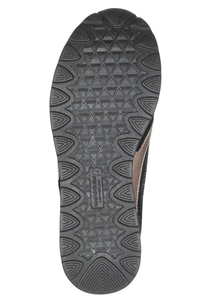 Waldl&auml;ufer, bekv&auml;ma damsneakers, bredd H, med uttagbar fotb&auml;dd SVART-BRONS