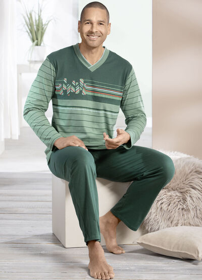 V-ringad pyjamas med öppna manschetter, , large
